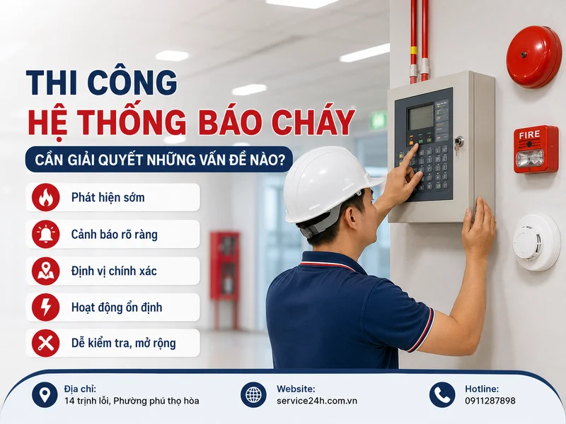 Thi công hệ thống báo cháy cần giải quyết những vấn đề nào?