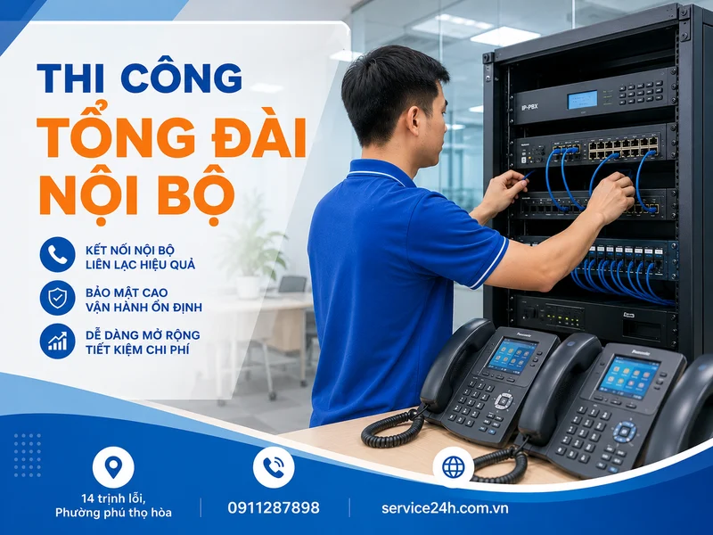 Thi công tổng đài nội bộ: Giải pháp bảo mật, ổn định cho doanh nghiệp