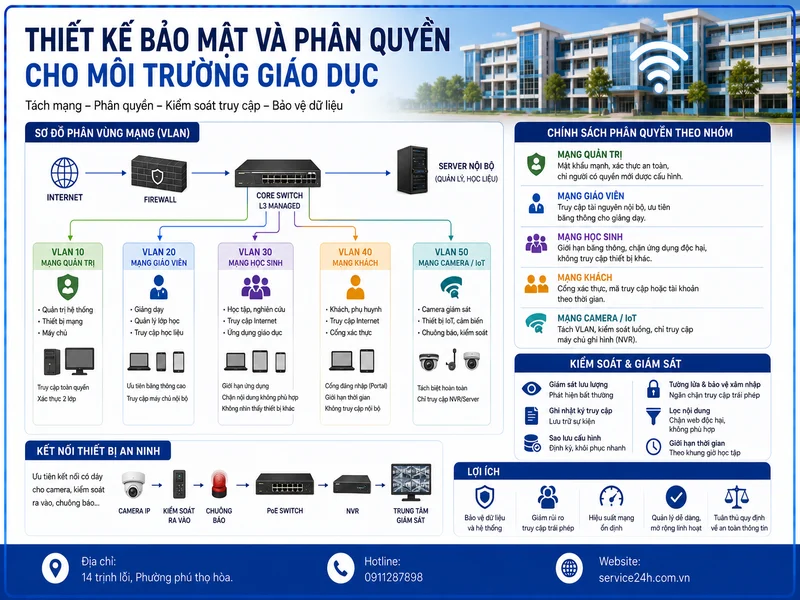 Thiết kế bảo mật và phân quyền cho môi trường giáo dục