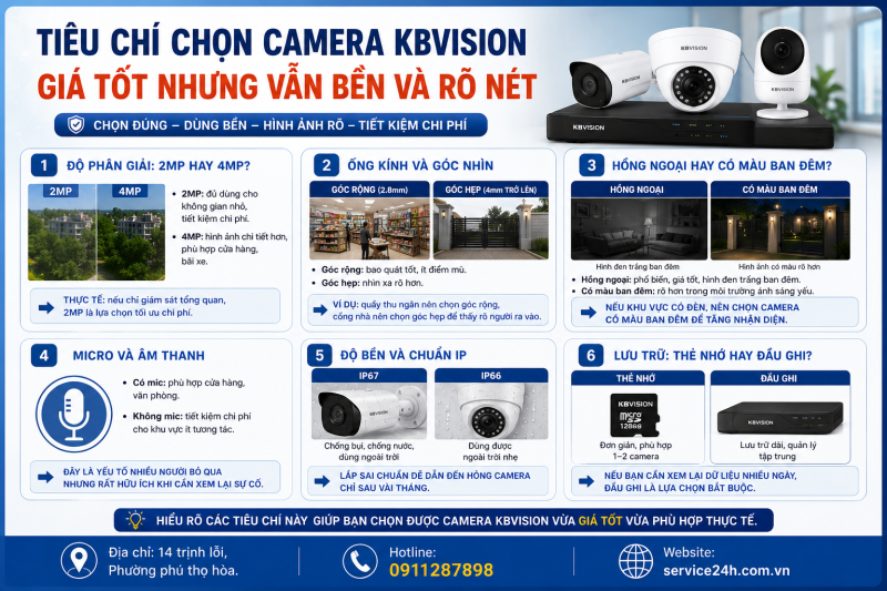 Tiêu chí chọn camera KBVision giá tốt nhưng vẫn bền và rõ nét