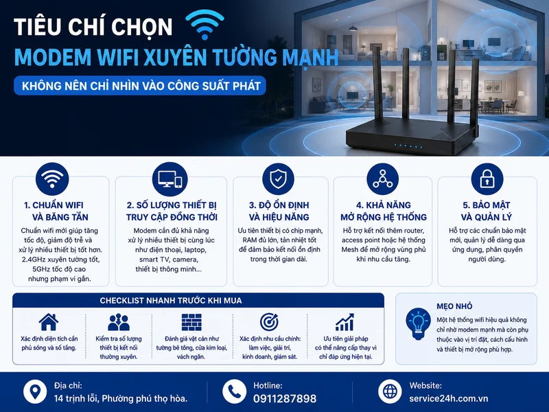 Tiêu chí chọn modem wifi xuyên tường mạnh: Không nên chỉ nhìn vào công suất phát
