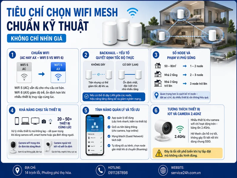 Tiêu chí chọn wifi Mesh chuẩn kỹ thuật (không chỉ nhìn giá)