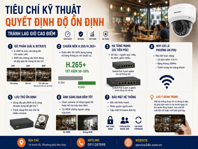 Tiêu chí kỹ thuật quyết định độ ổn định (tránh lag giờ cao điểm)