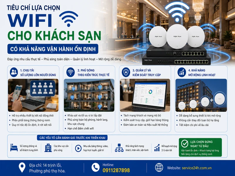 Tiêu chí lựa chọn wifi cho khách sạn có khả năng vận hành ổn định