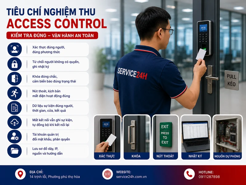 Tiêu chí nghiệm thu hệ thống Access Control