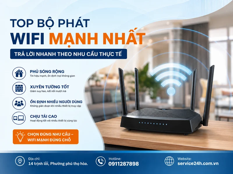 Top bộ phát wifi mạnh nhất là gì? Trả lời nhanh theo nhu cầu thực tế