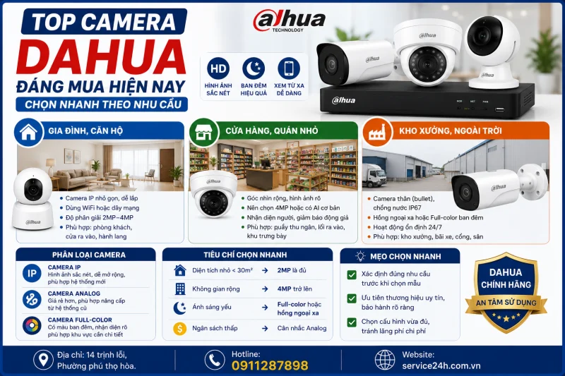 Top camera Dahua đáng mua hiện nay: Chọn nhanh theo nhu cầu