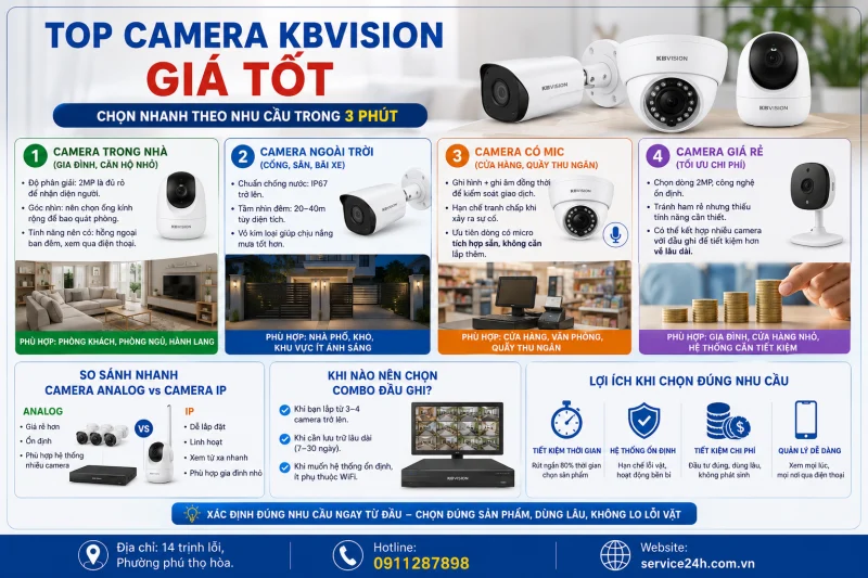 Top camera KBVision giá tốt: Chọn nhanh theo nhu cầu trong 3 phút