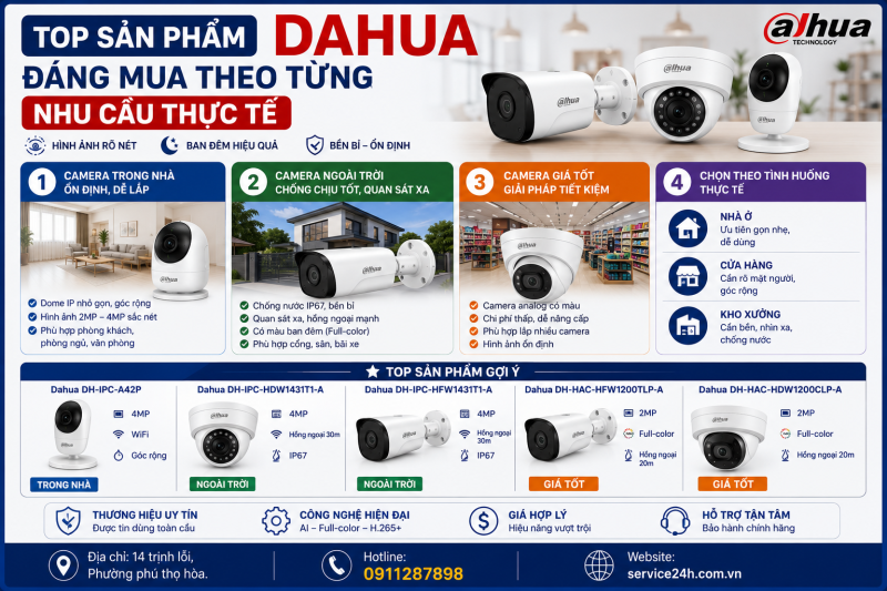 Top sản phẩm Dahua đáng mua theo từng nhu cầu thực tế