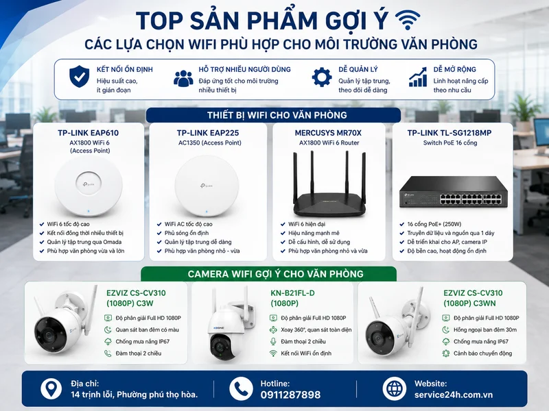 Top sản phẩm gợi ý: Các lựa chọn wifi phù hợp cho môi trường văn phòng