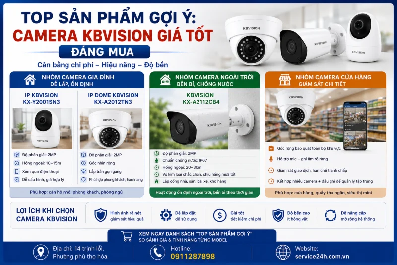 Top sản phẩm gợi ý: Camera KBVision giá tốt đáng mua