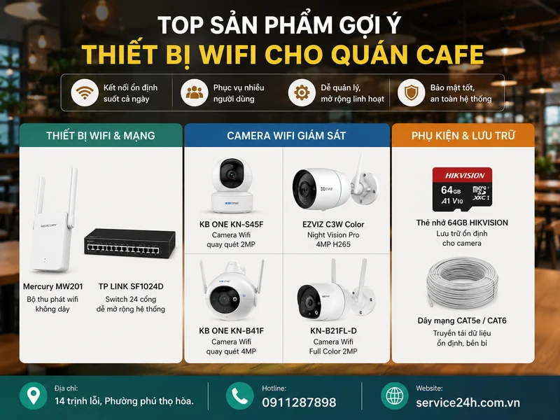 Top sản phẩm gợi ý thiết bị wifi cho quán cafe