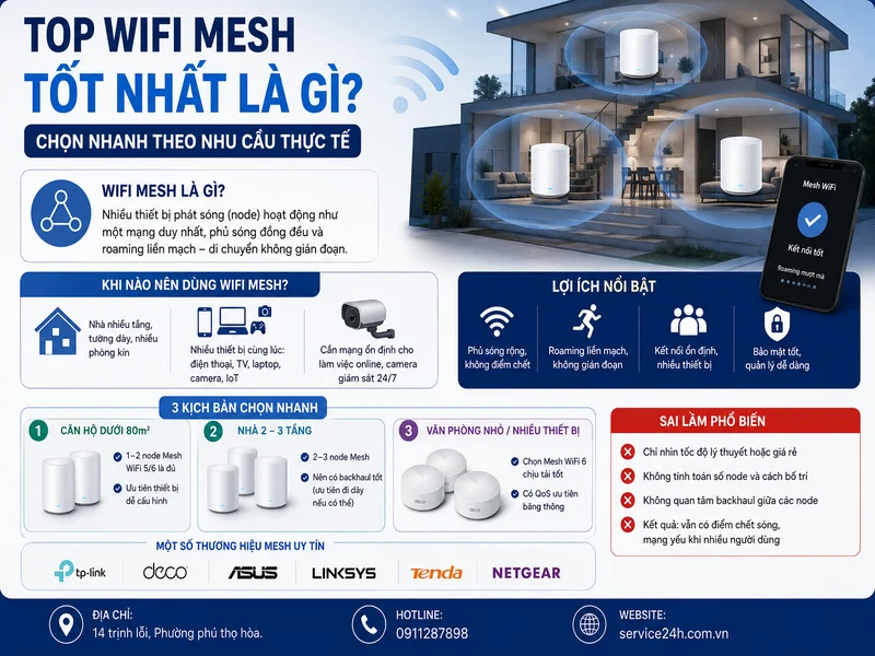 Top wifi Mesh tốt nhất là gì? Chọn nhanh theo nhu cầu thực tế