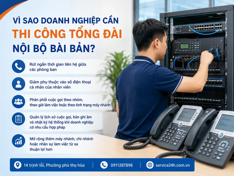 Vì sao doanh nghiệp cần thi công tổng đài nội bộ bài bản?
