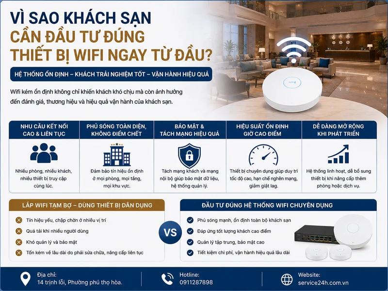 Vì sao khách sạn cần đầu tư đúng thiết bị wifi ngay từ đầu?