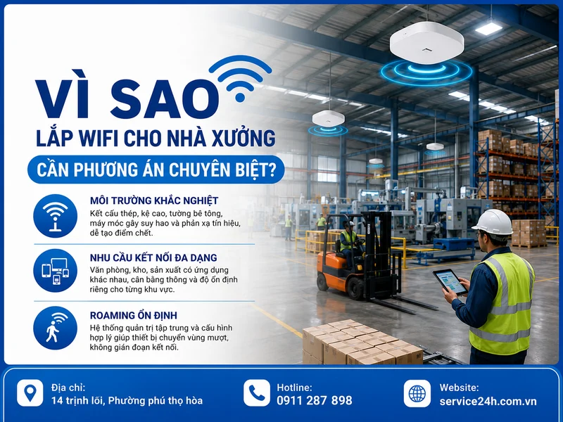 Vì sao lắp wifi cho nhà xưởng cần phương án chuyên biệt?