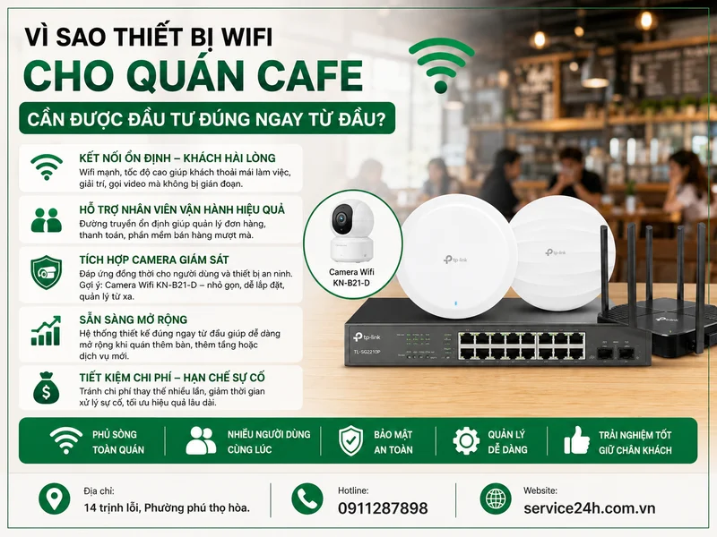 Vì sao thiết bị wifi cho quán cafe cần được đầu tư đúng ngay từ đầu?