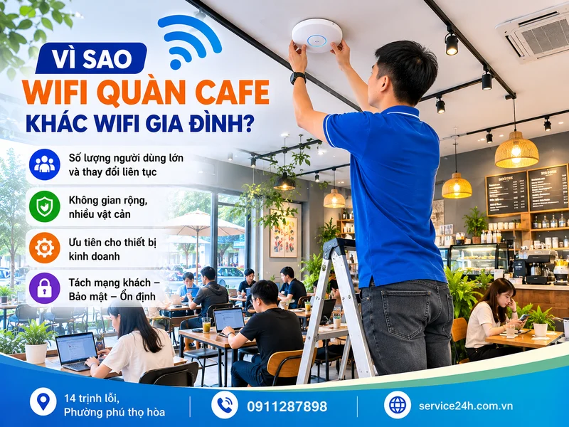 Vì sao wifi quán cafe khác wifi gia đình?