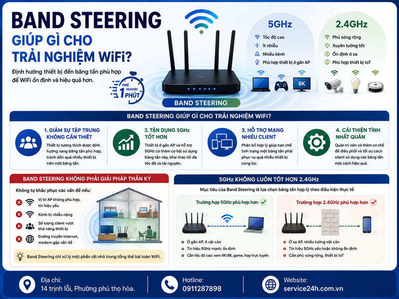 Band Steering giúp gì cho trải nghiệm WiFi?