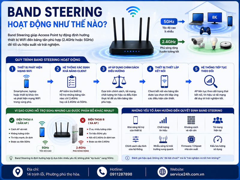 Band Steering hoạt động như thế nào?