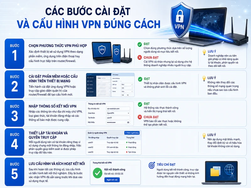 Các bước cài đặt và cấu hình VPN đúng cách