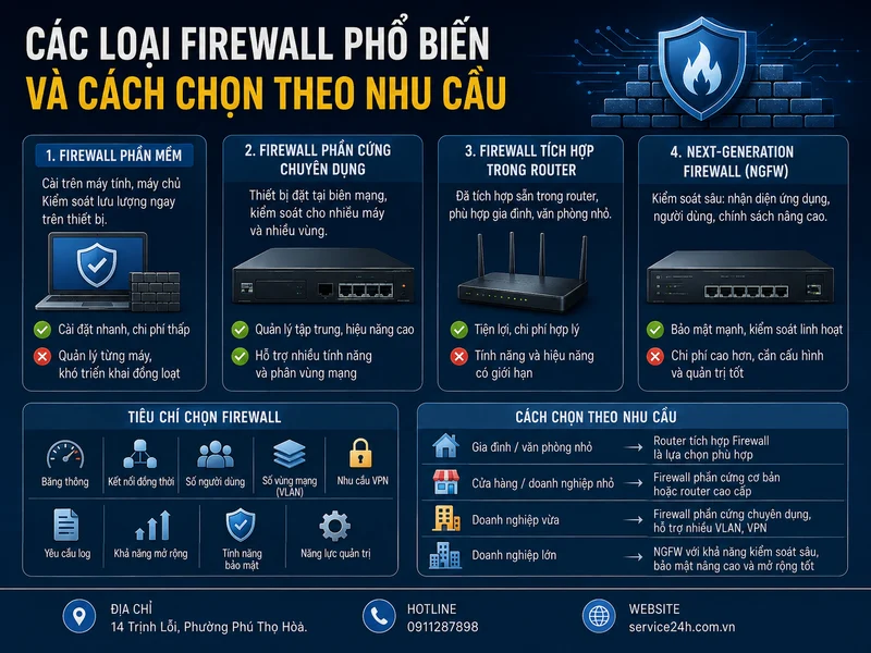 Các loại Firewall phổ biến và cách chọn theo nhu cầu