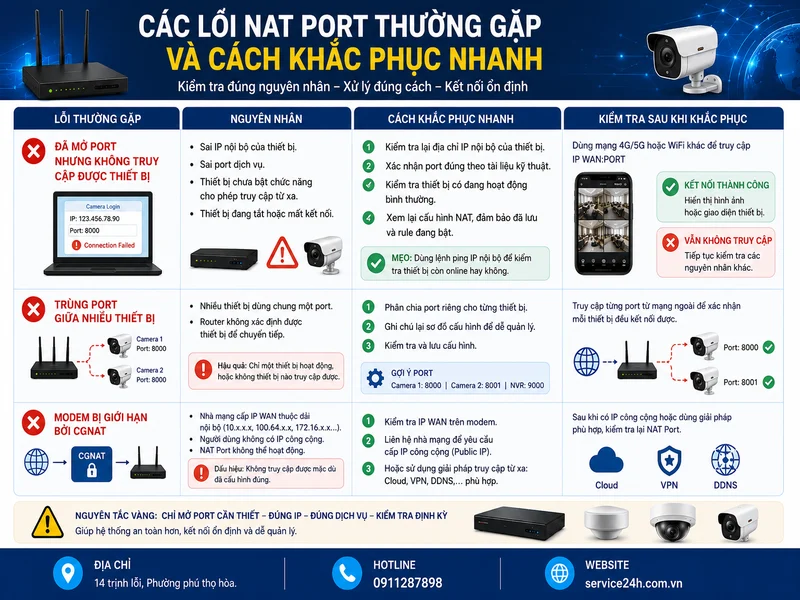Các lỗi NAT Port thường gặp và cách khắc phục nhanh