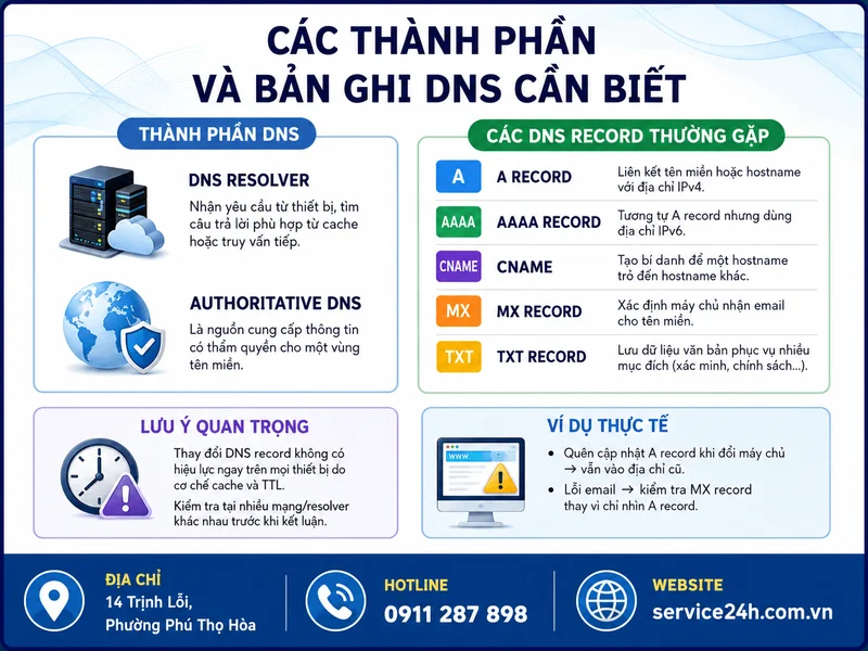 Các thành phần và bản ghi DNS cần biết