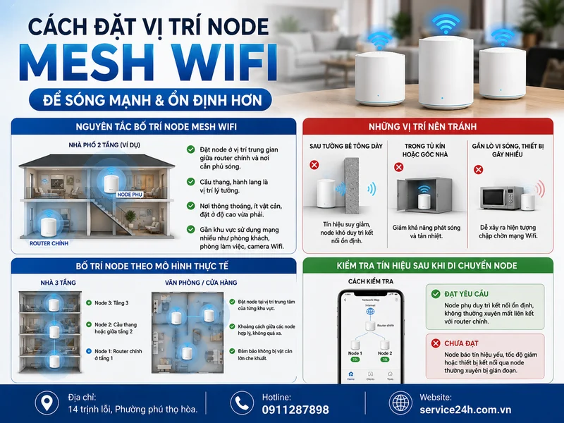 Cách đặt vị trí node Mesh Wifi để sóng mạnh và ổn định hơn