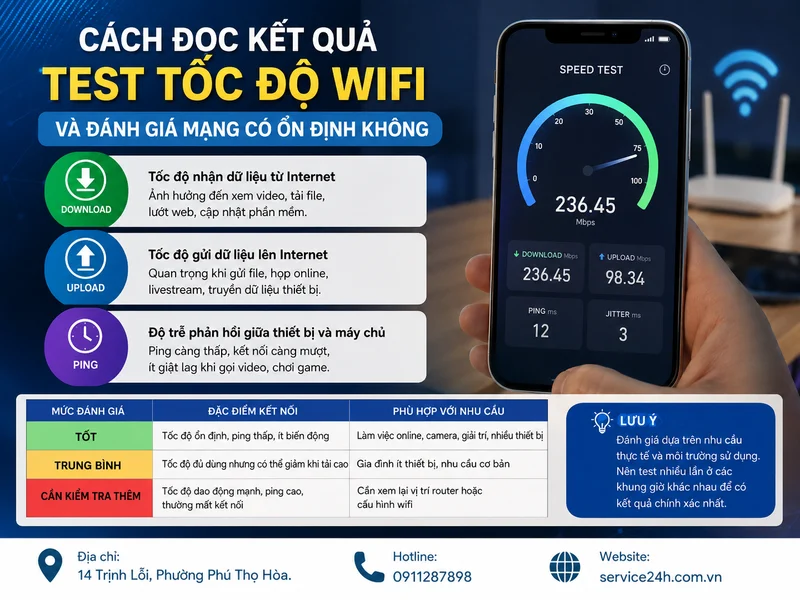 Cách đọc kết quả test tốc độ wifi và đánh giá mạng có ổn định không