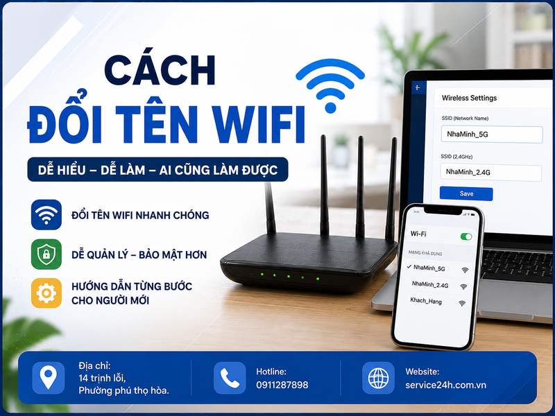 Cách đổi tên wifi