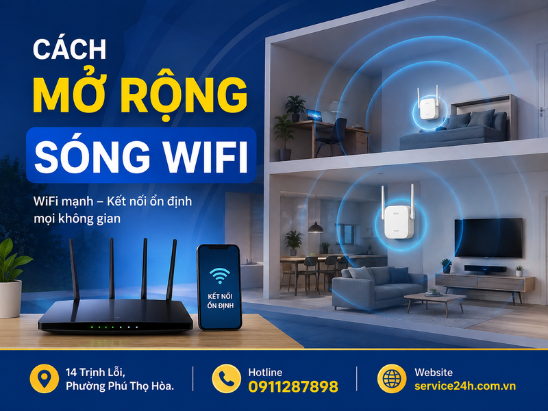 Cách mở rộng sóng wifi