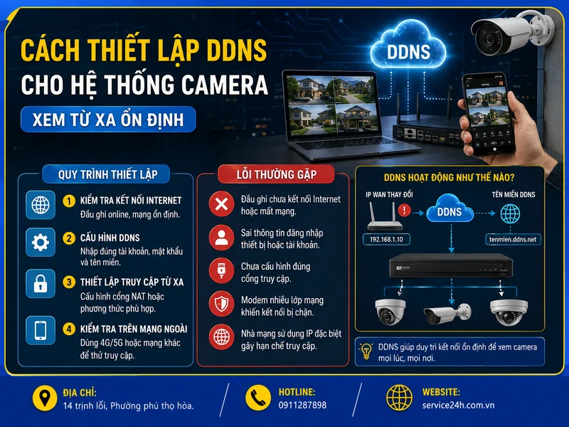 Cách thiết lập DDNS cho hệ thống camera xem từ xa