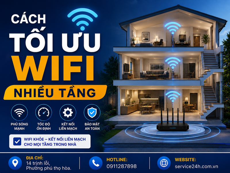 Cách tối ưu wifi nhiều tầng