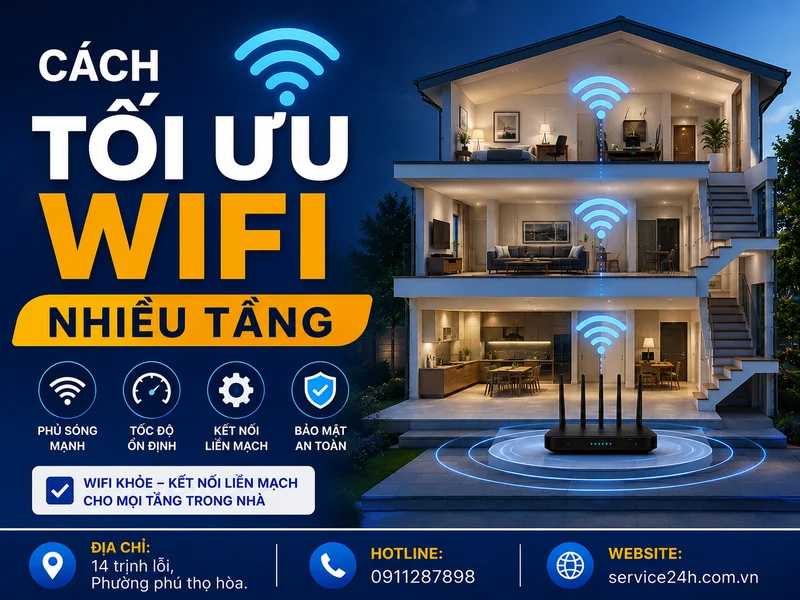 Cách tối ưu wifi nhiều tầng