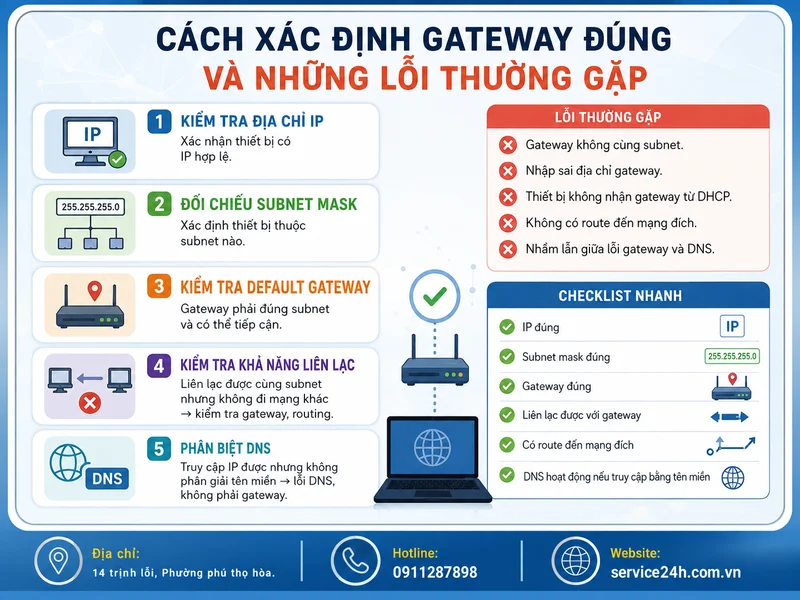 Cách xác định Gateway đúng và những lỗi thường gặp