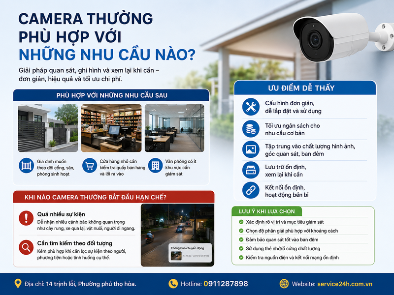 Camera thường phù hợp với những nhu cầu nào?