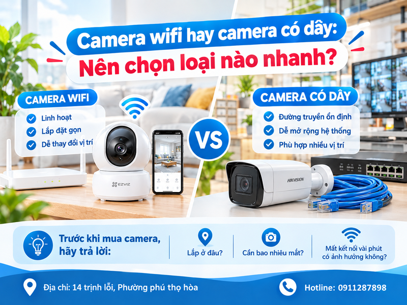 Camera wifi hay camera có dây: Nên chọn loại nào nhanh?