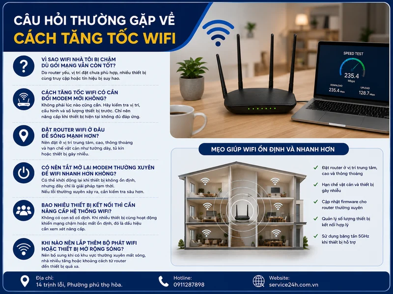 Câu hỏi thường gặp về cách tăng tốc wifi