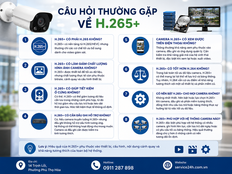 Câu hỏi thường gặp về H.265+