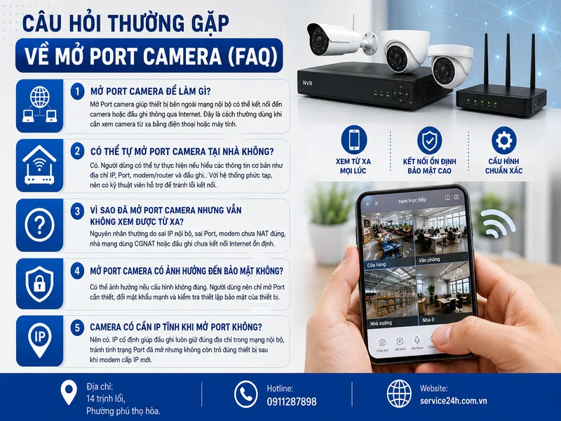 Câu hỏi thường gặp về mở Port camera (FAQ)