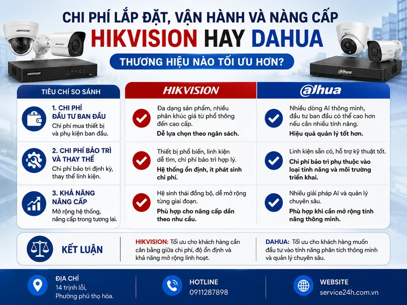Chi phí lắp đặt, vận hành và nâng cấp: Hikvision hay Dahua tối ưu hơn?