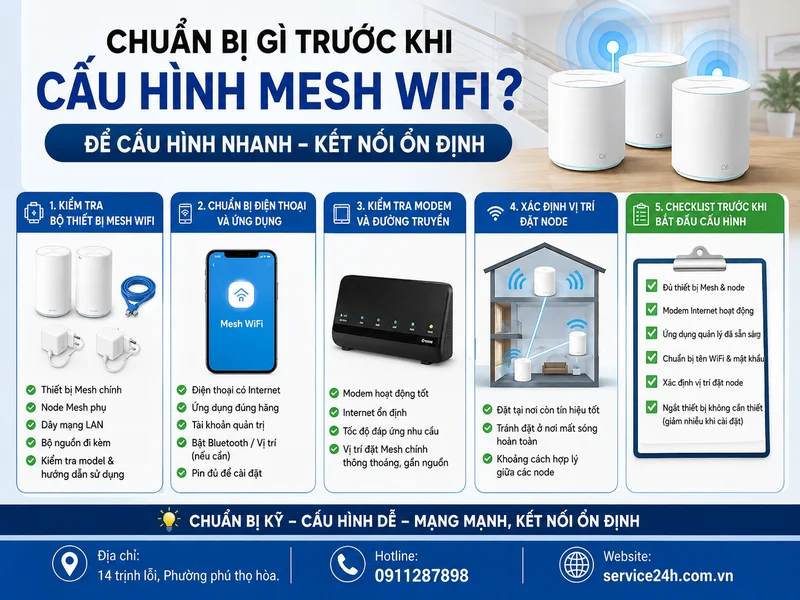 Chuẩn bị gì trước khi cấu hình hệ thống Mesh Wifi?
