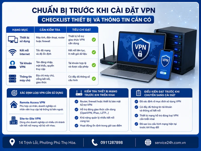 Chuẩn bị trước khi cài đặt VPN: Checklist thiết bị và thông tin cần có