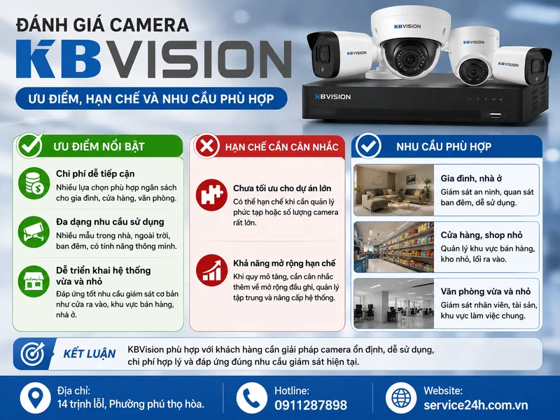Đánh giá camera KBVision: Ưu điểm, hạn chế và nhu cầu phù hợp