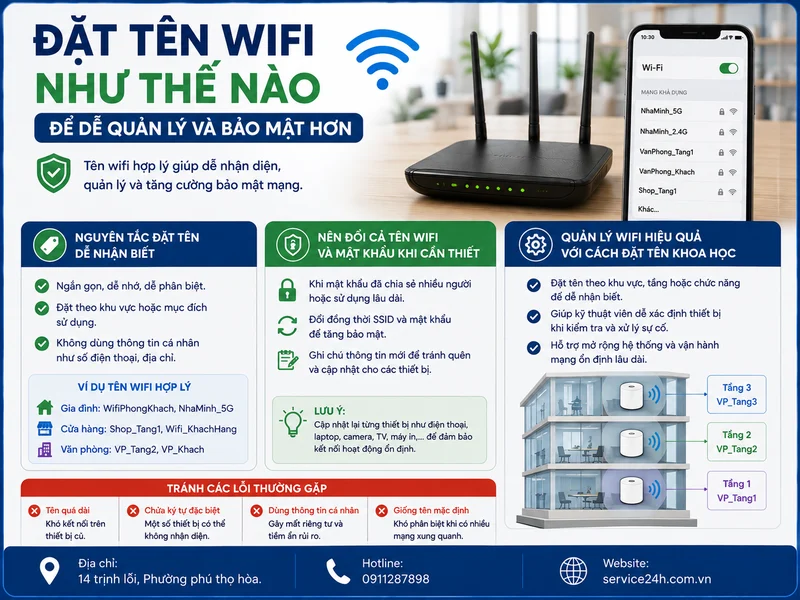 Đặt tên wifi như thế nào để dễ quản lý và bảo mật hơn