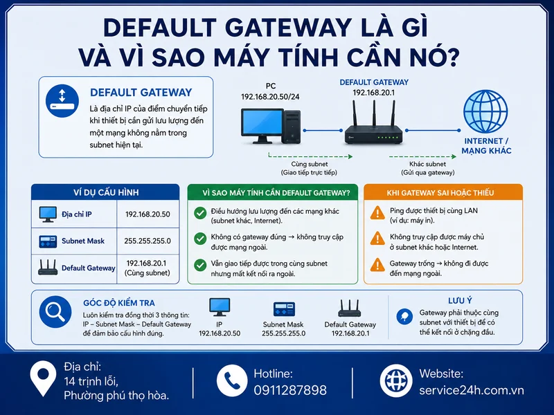 Default Gateway là gì và vì sao máy tính cần nó?