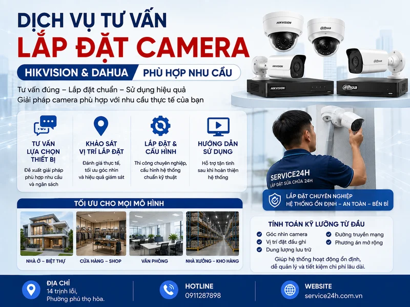 Dịch vụ tư vấn lắp đặt camera Hikvision và Dahua phù hợp nhu cầu