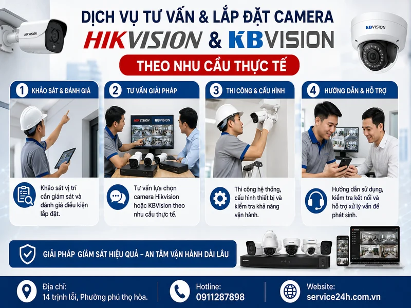 Dịch vụ tư vấn lắp đặt camera Hikvision và KBVision theo nhu cầu thực tế