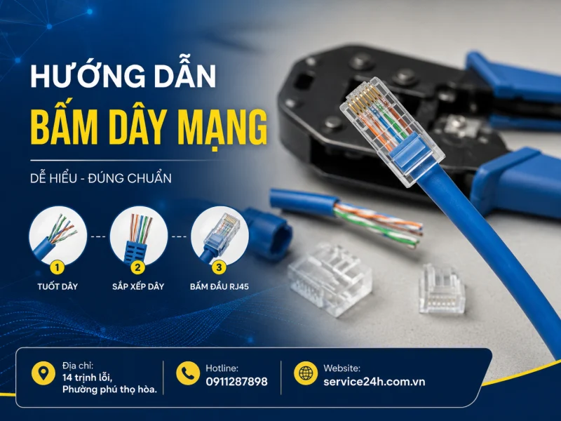 Hướng dẫn bấm dây mạng
